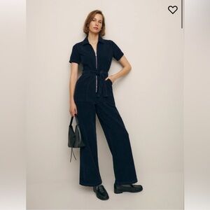 Reformation Cassidy Corduroy Jumpsuit Navy size 2